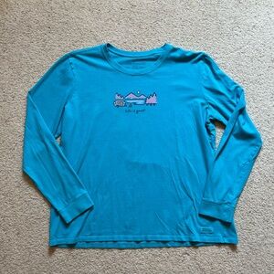 Light blue life is good long sleeve shirt